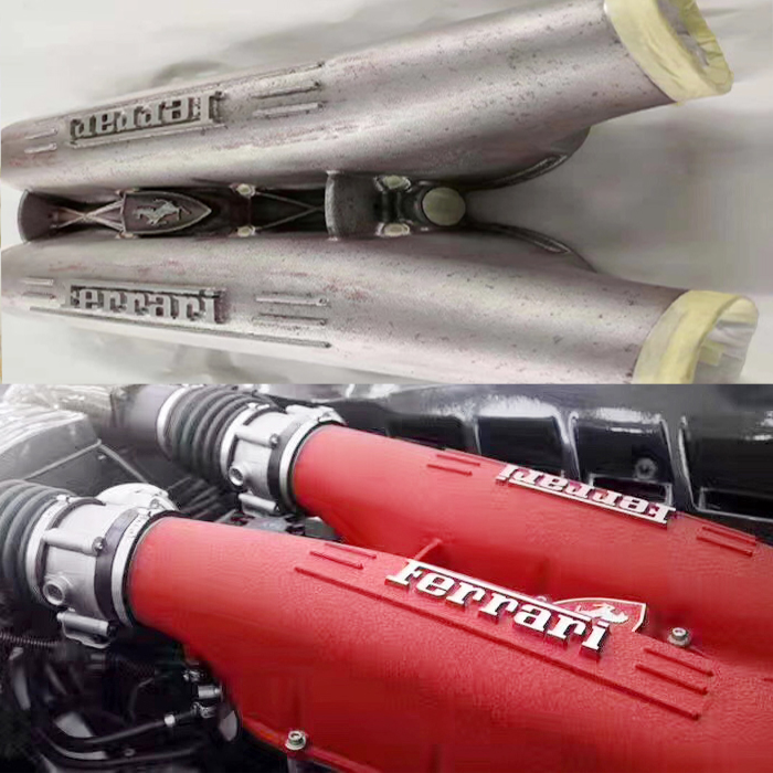 景馳特種油漆﹣廣東法拉利引擎蓋改裝噴紅色皺紋漆客戶案例